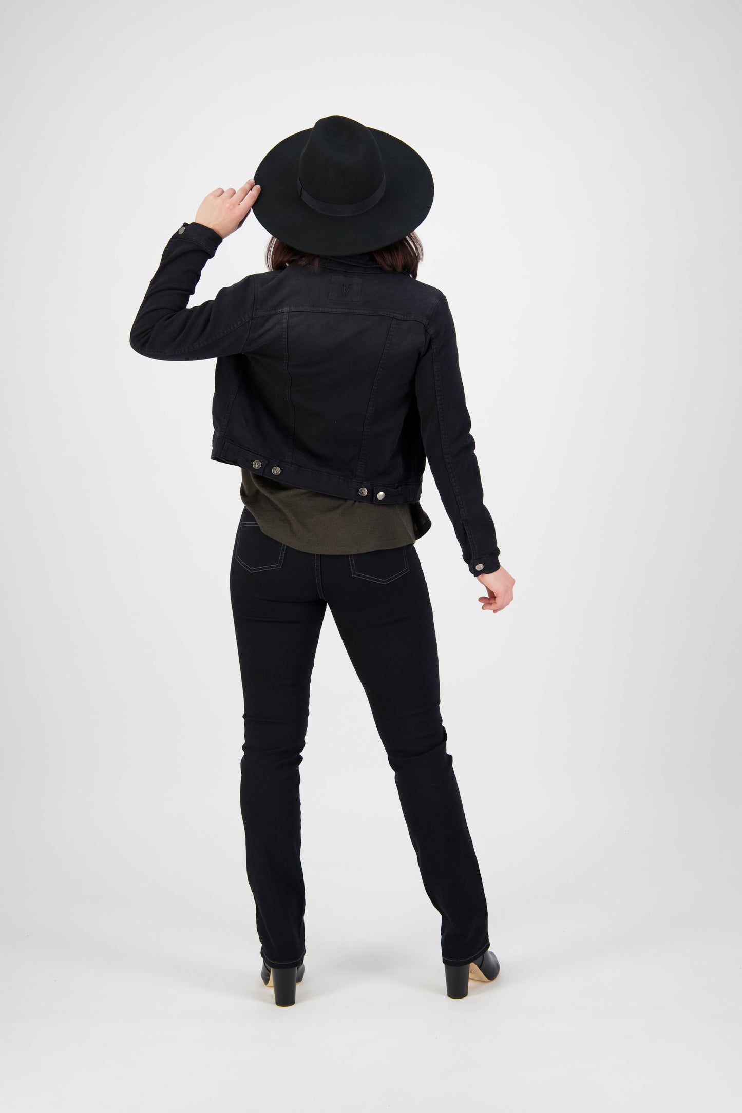 Black Knit Denim Jacket