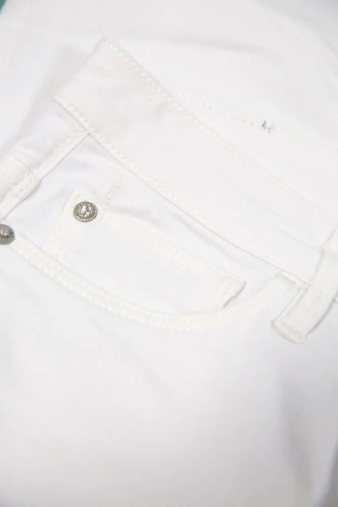 Celia Slim White Denim Capri