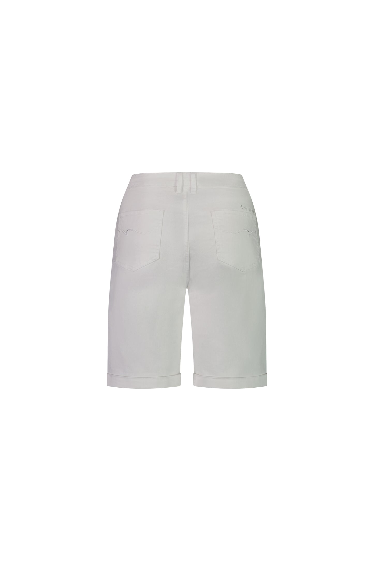 Slim Leg Above Knee White Denim Short