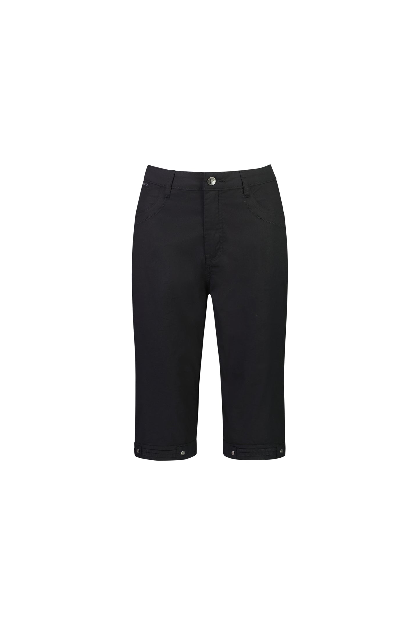 Black Poplin Straight Leg Short
