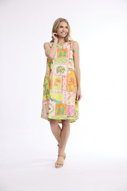 Reversible Panel Sleeveless Dress - Gulnar