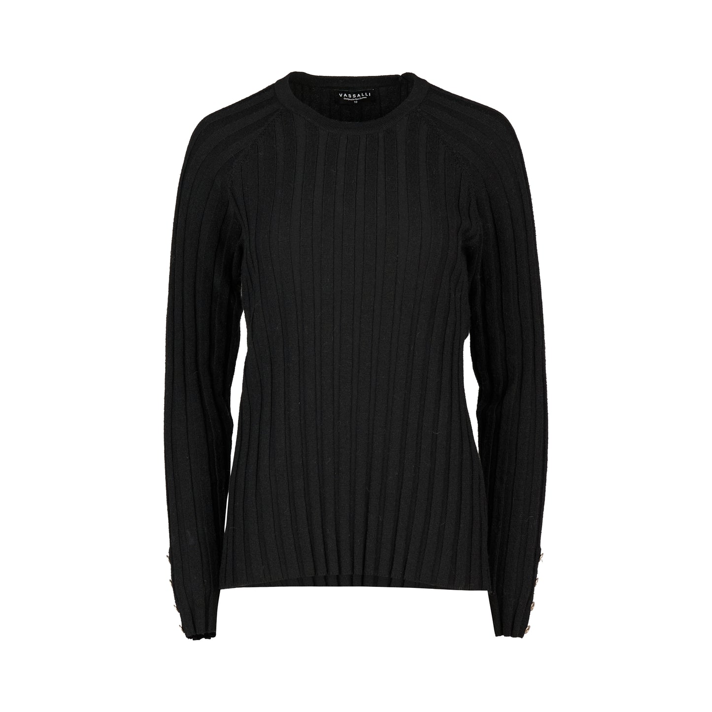 Black Ribbed Knit Jumper