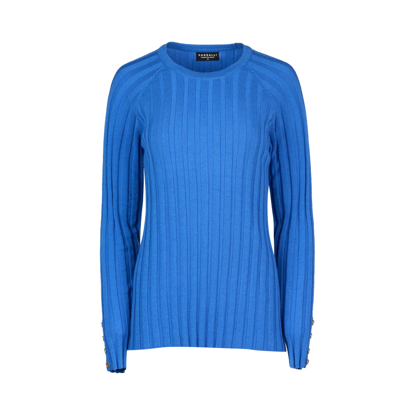 Electric Blue Ribbed Knit Jumper