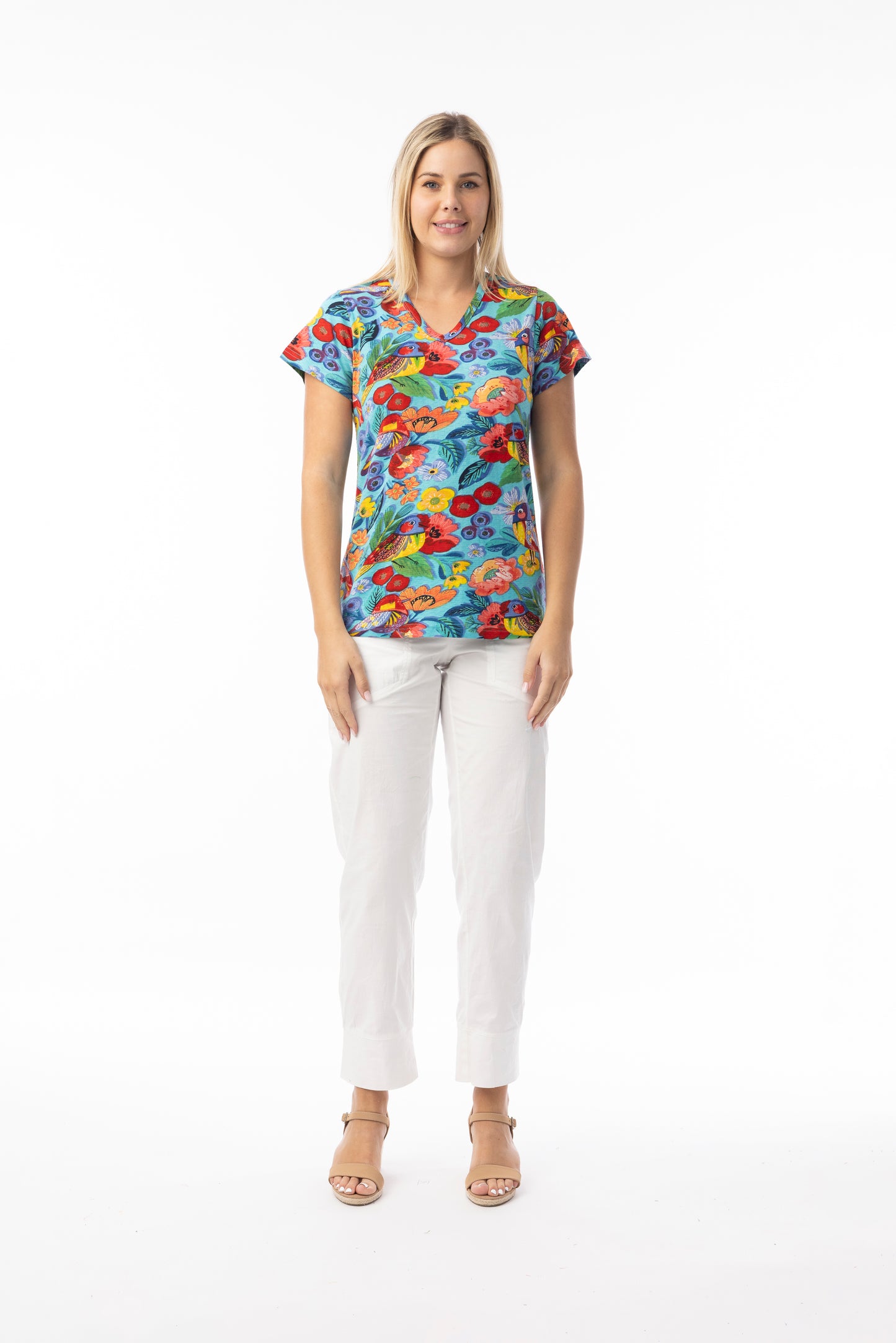 Birds V Neck T-Shirt