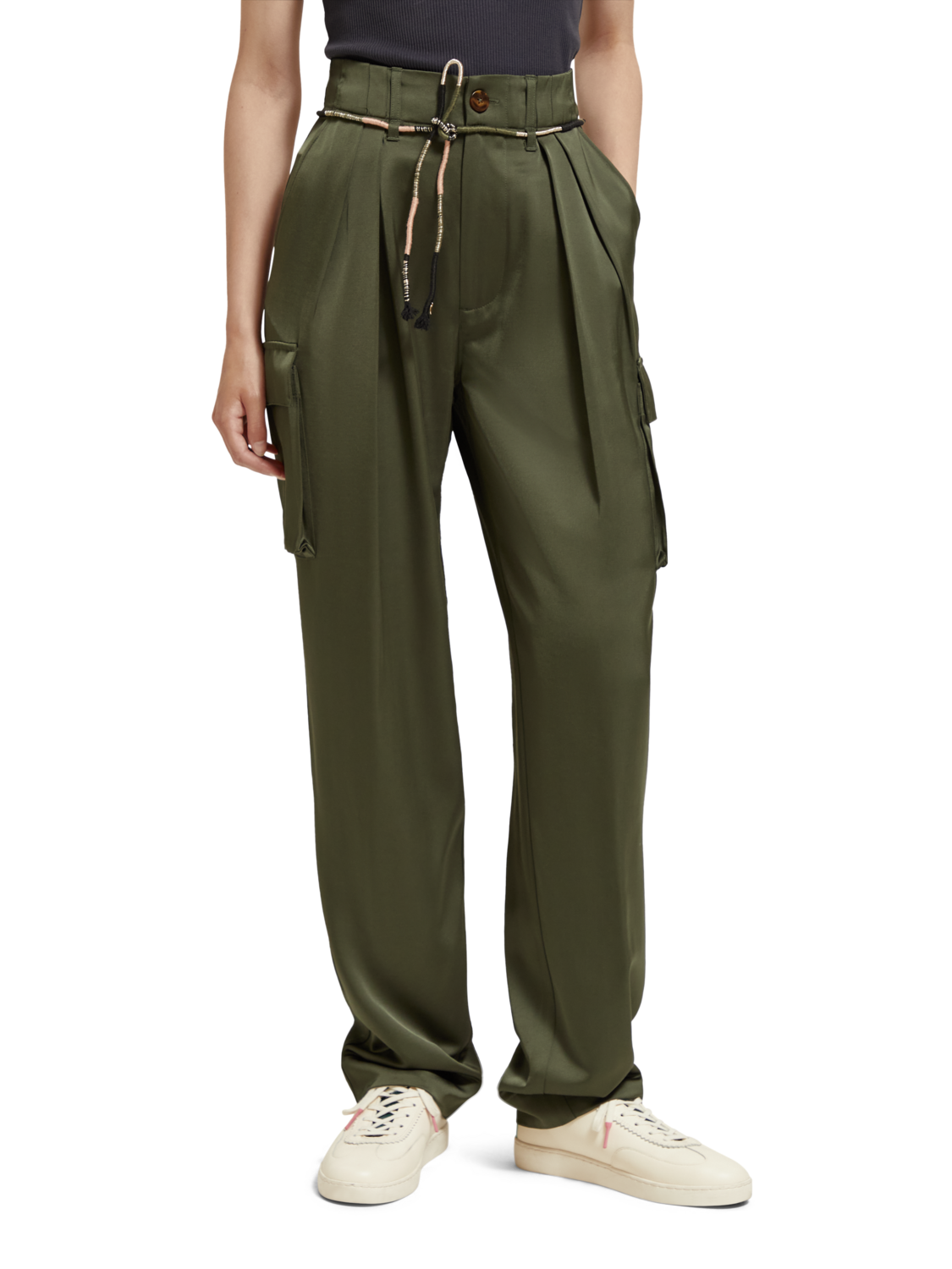 Faye - High Rise Relaxed Tapered Leg Paper Bag Utility Pant