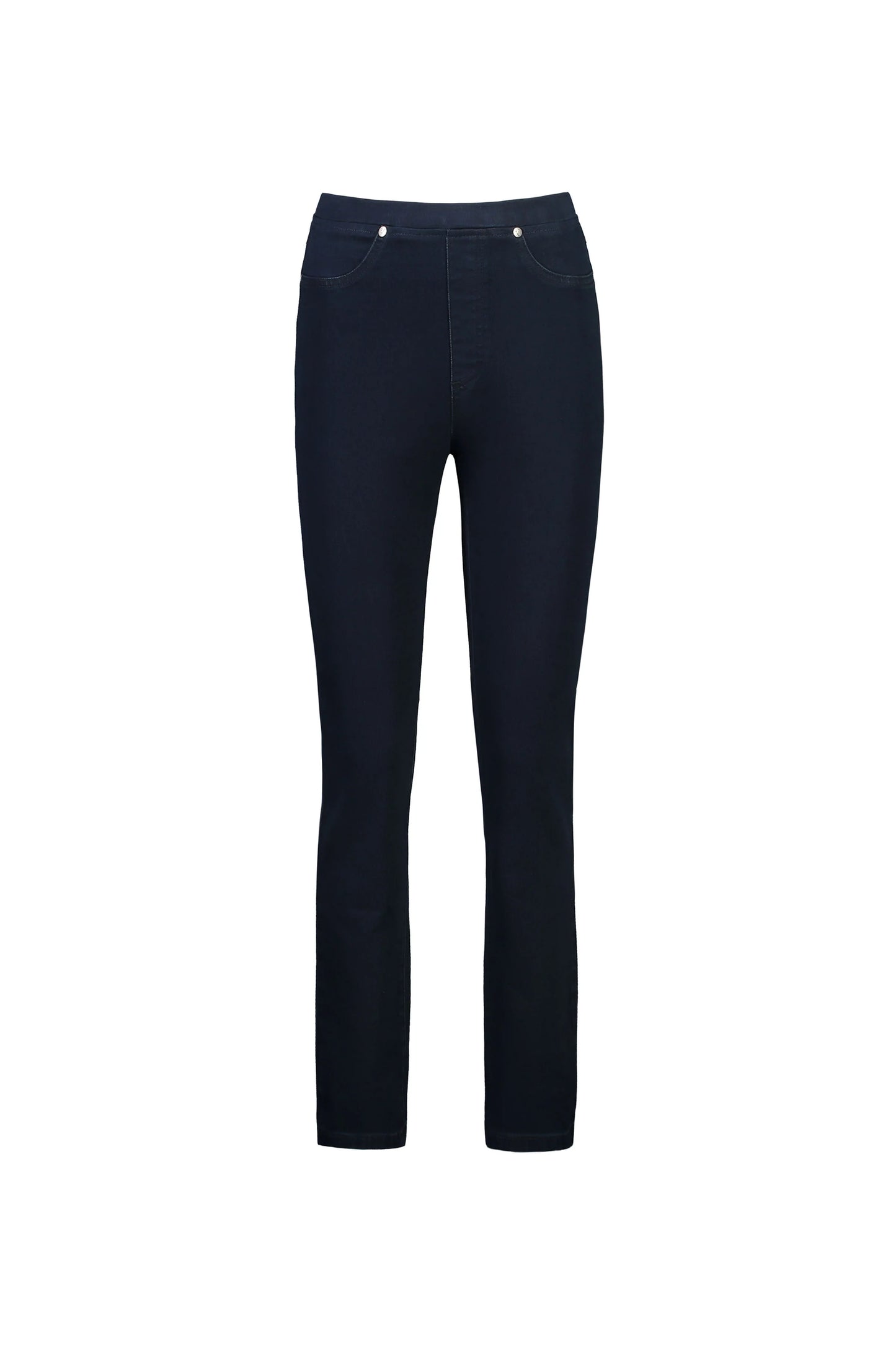 Slim Leg Full Length Indigo Denim Pull On