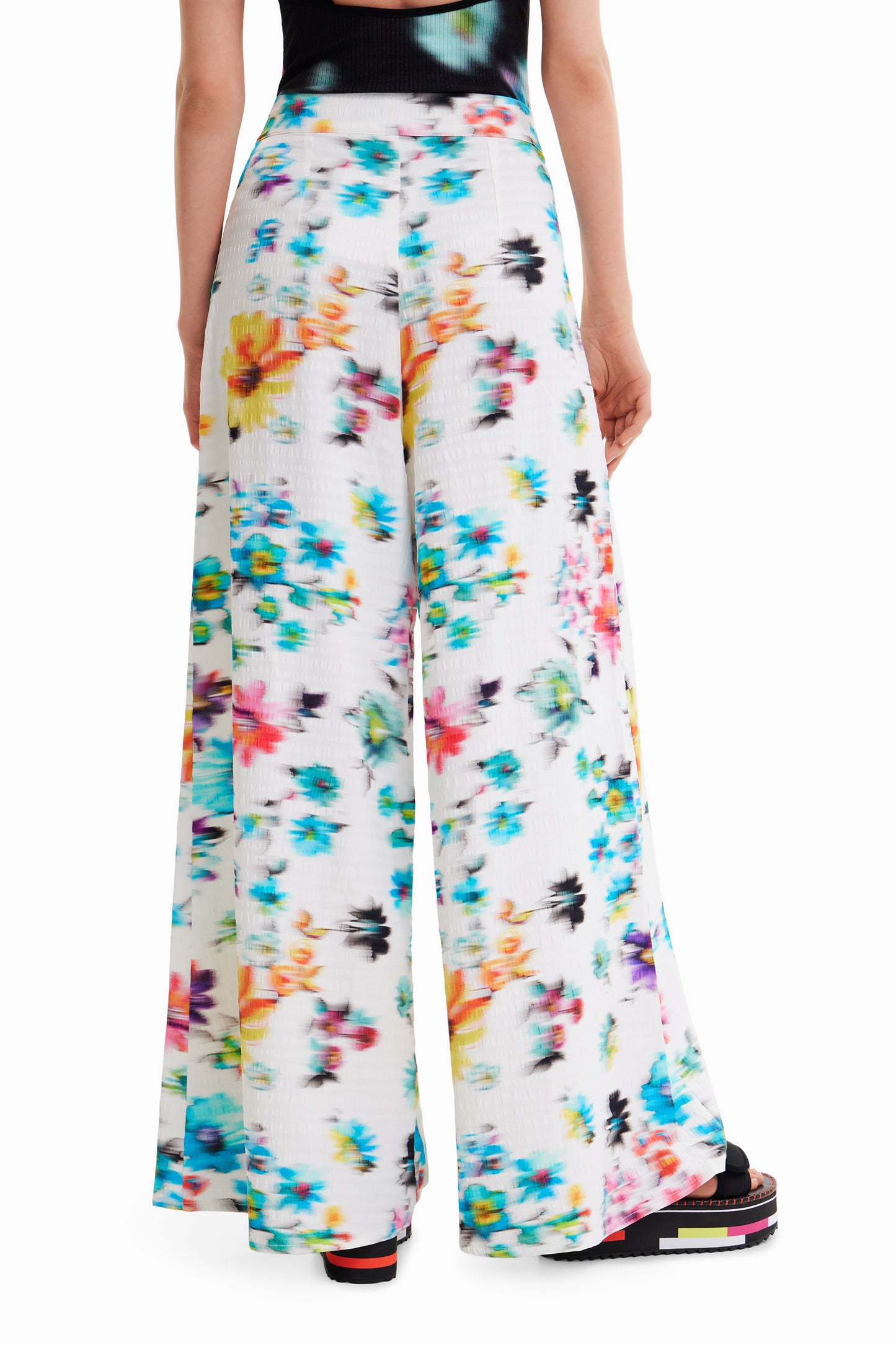 Blurry Flowers Maxi Trousers