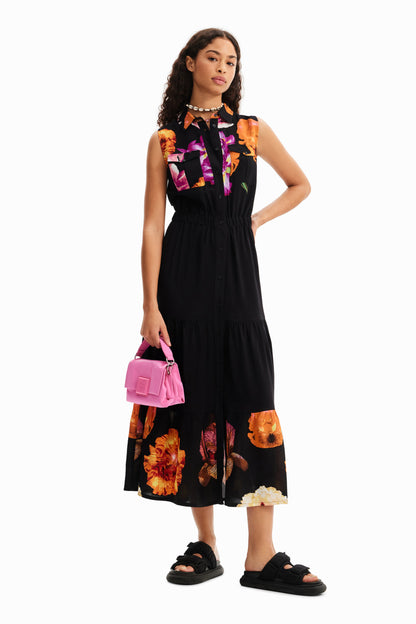 M. Christian Lacroix Long Floral Shirt Dress