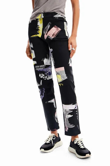 Straight Collage Trousers