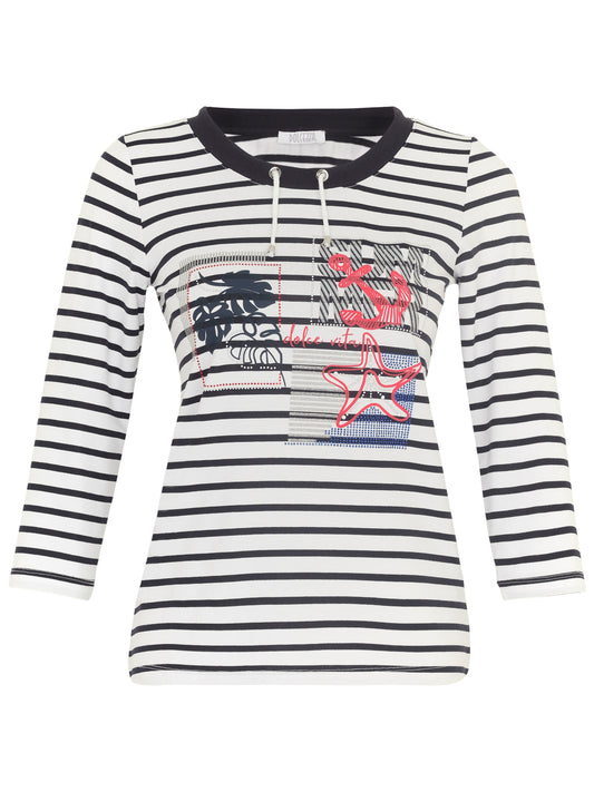 Navy Sailor Striped Top