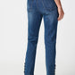 Classic Slim Jeans with Embellished Hem