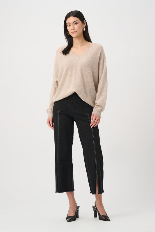 Claudia - Culotte Jeans With Embellished Front Seam