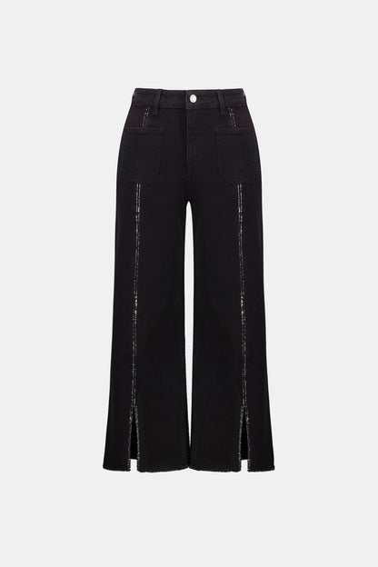 Claudia - Culotte Jeans With Embellished Front Seam