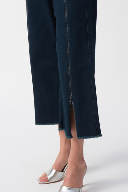 Culotte Jeans With Embellished Front Seam