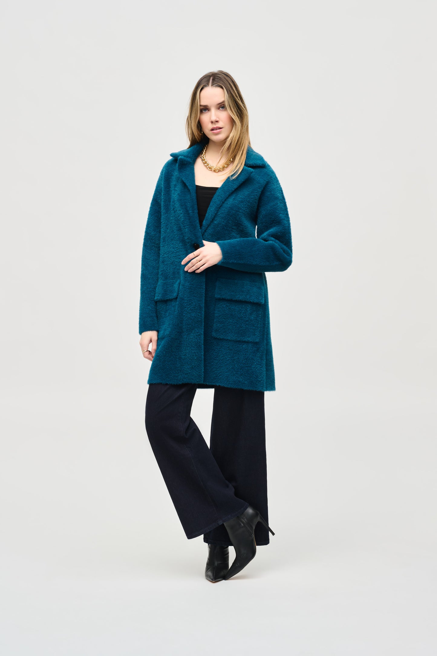 Feather Yarn Sweater Coat