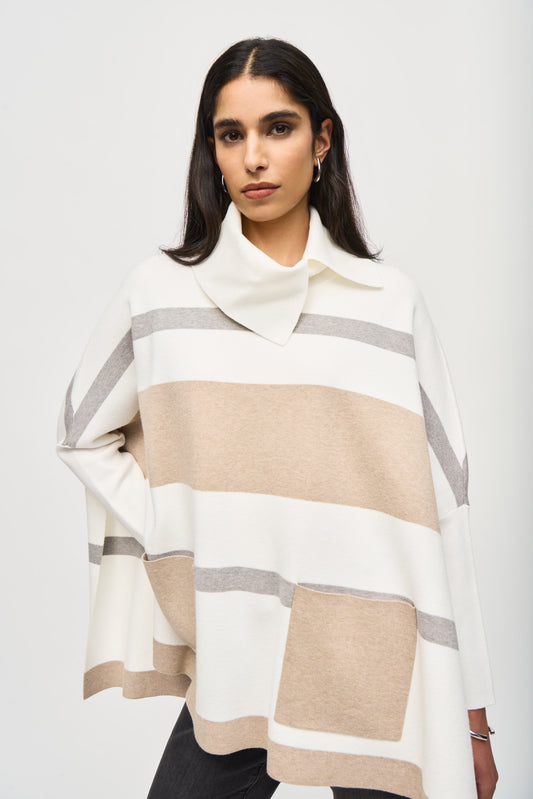 Jacquard Sweater Knit Poncho