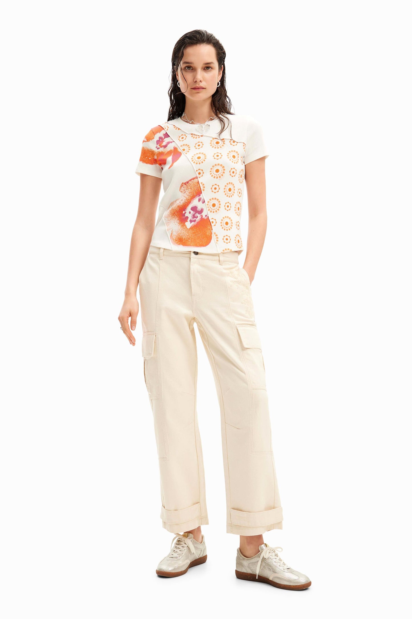 Embroidered Cargo Trousers