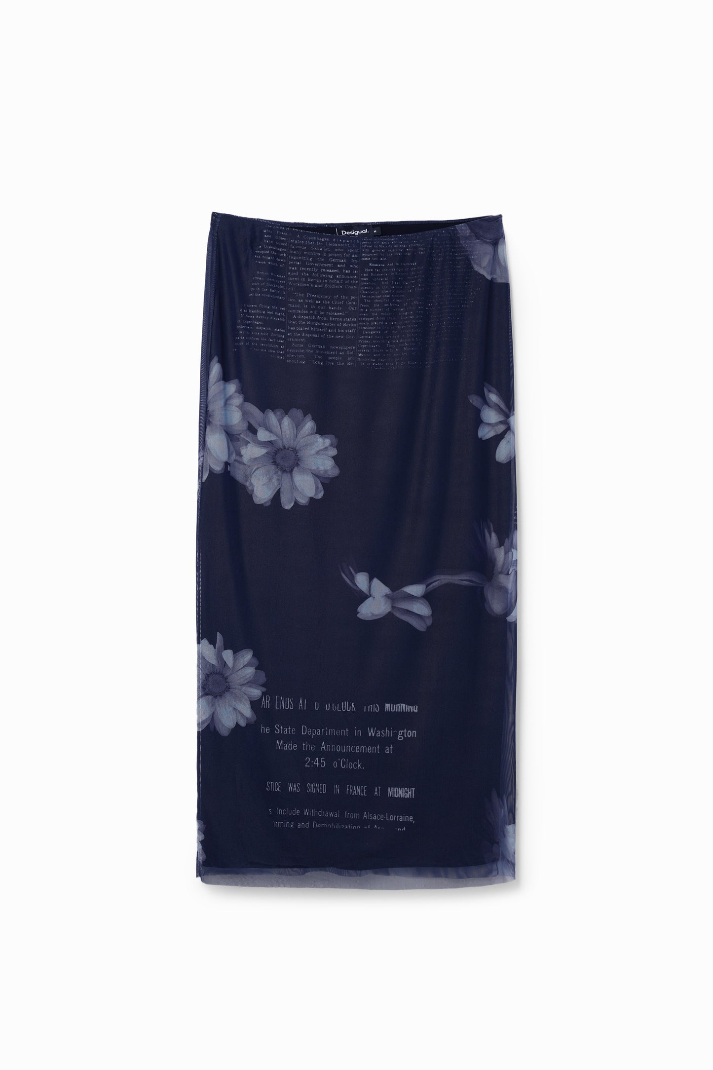 Tulle Newspaper Midi Skirt