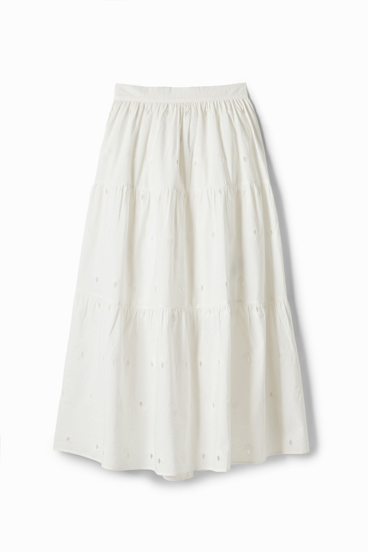 Swiss Embroidery Midi Skirt