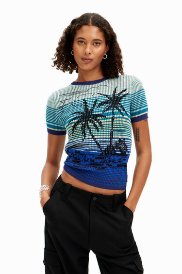 Knit Palm Tree T-Shirt