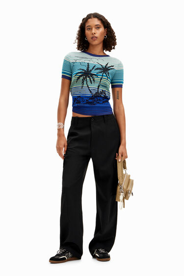 Knit Palm Tree T-Shirt