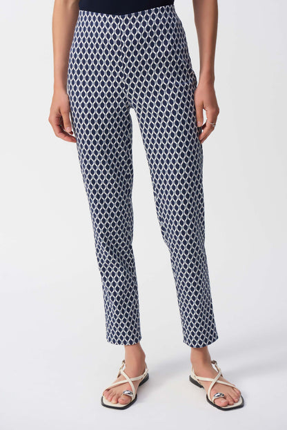 Jacquard Geometric Print Slim Fit Pants