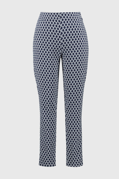 Jacquard Geometric Print Slim Fit Pants