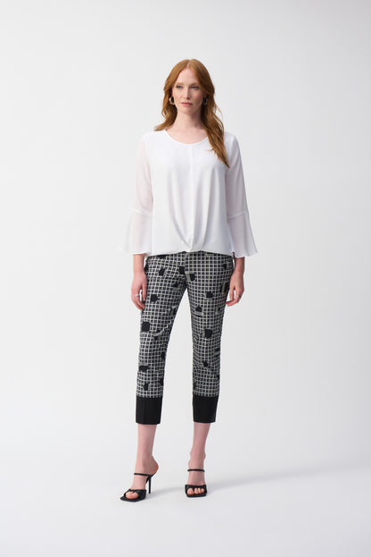 Millennium Plaid and Dot Print Crop Pants