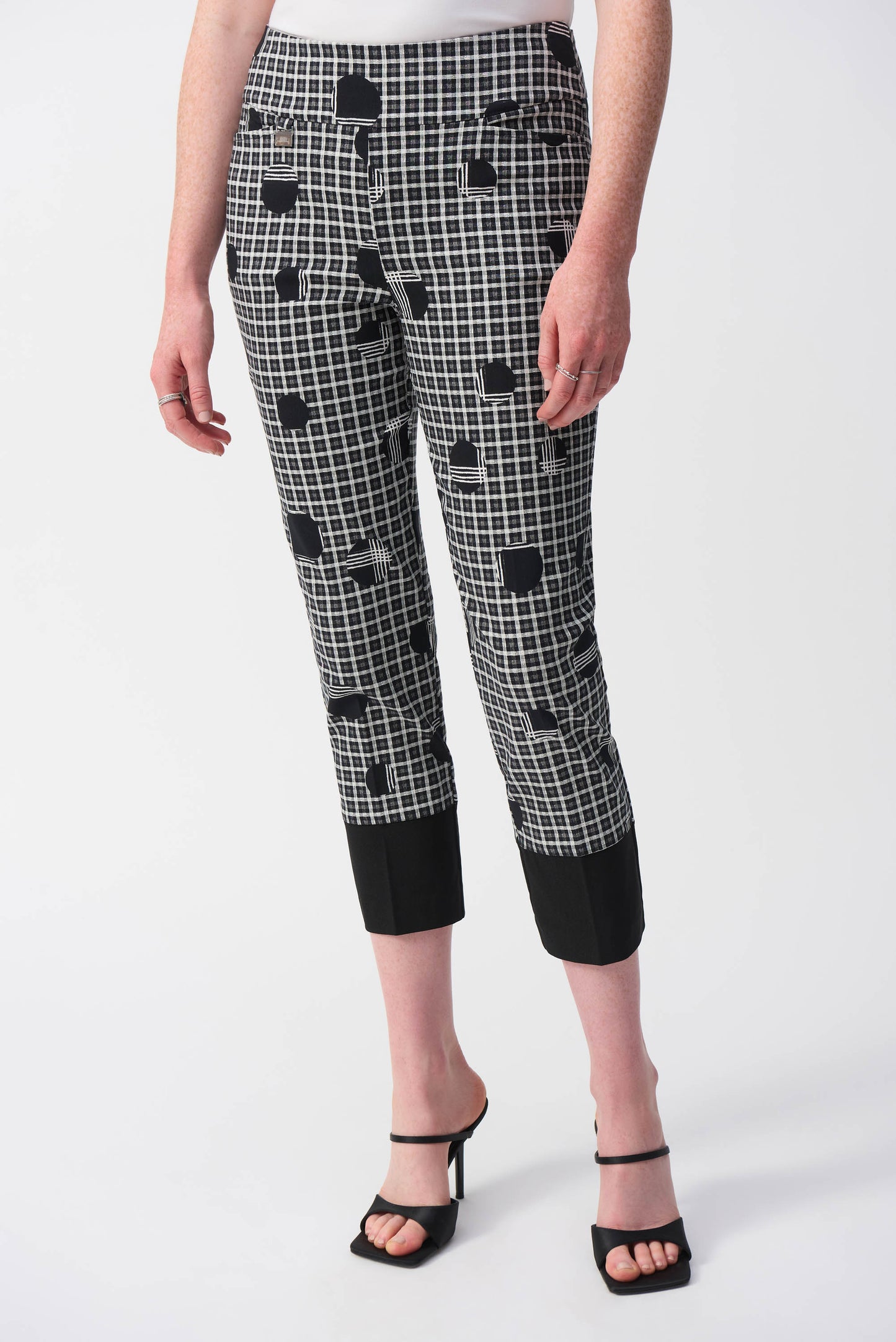 Millennium Plaid and Dot Print Crop Pants