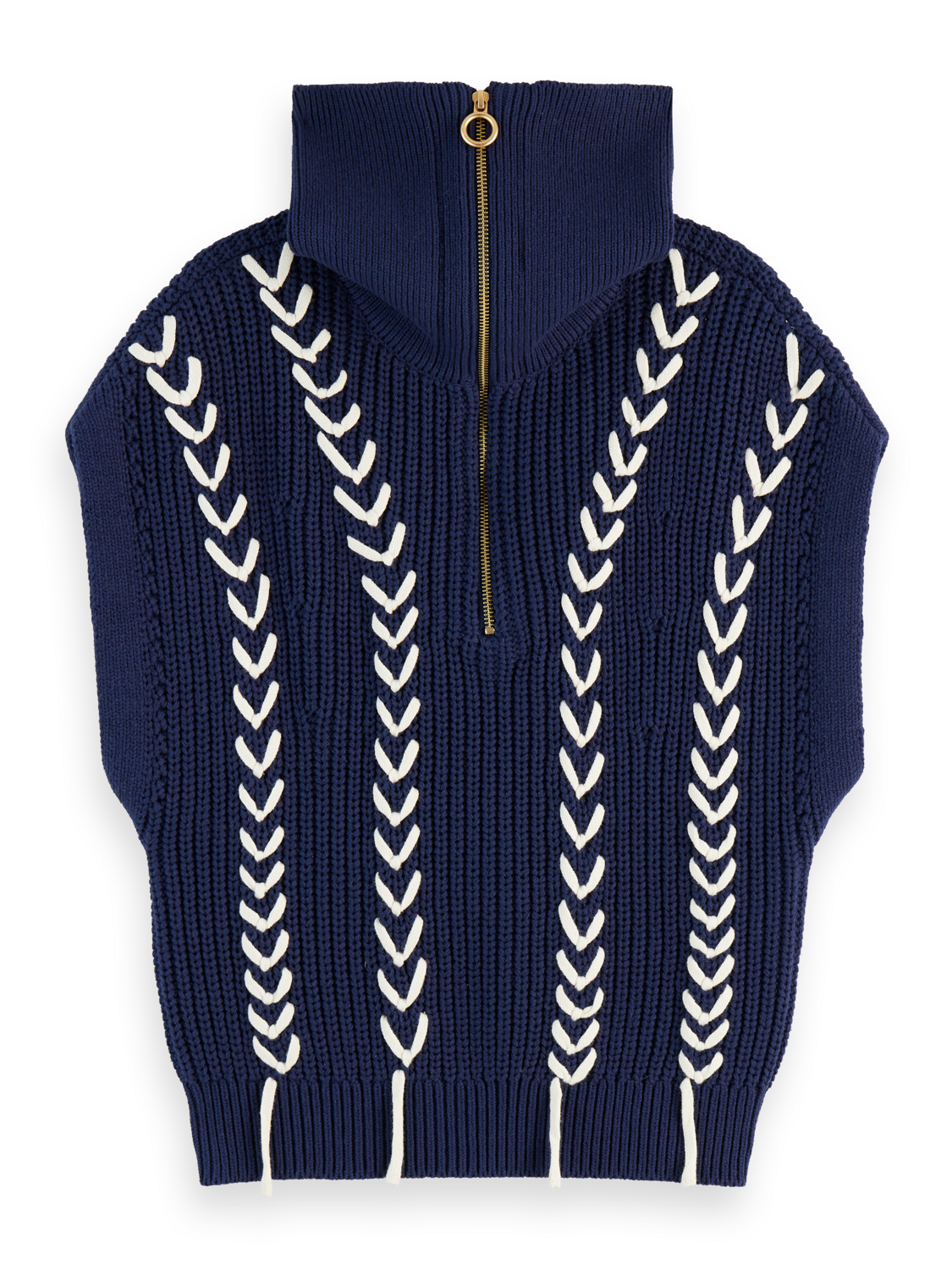 Lace Detail Half Zip Spencer