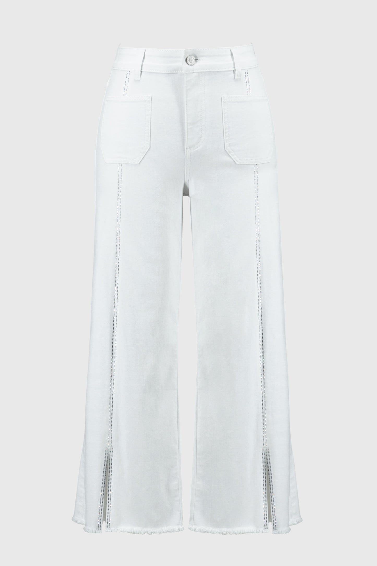 Culotte Jeans With Embellished Front Seam