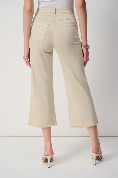 Culotte Jeans With Embellished Front Seam