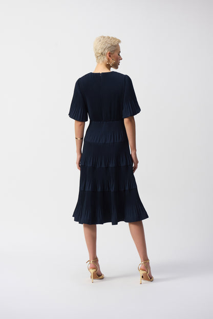 Pleated Woven Fit & Flare Dress