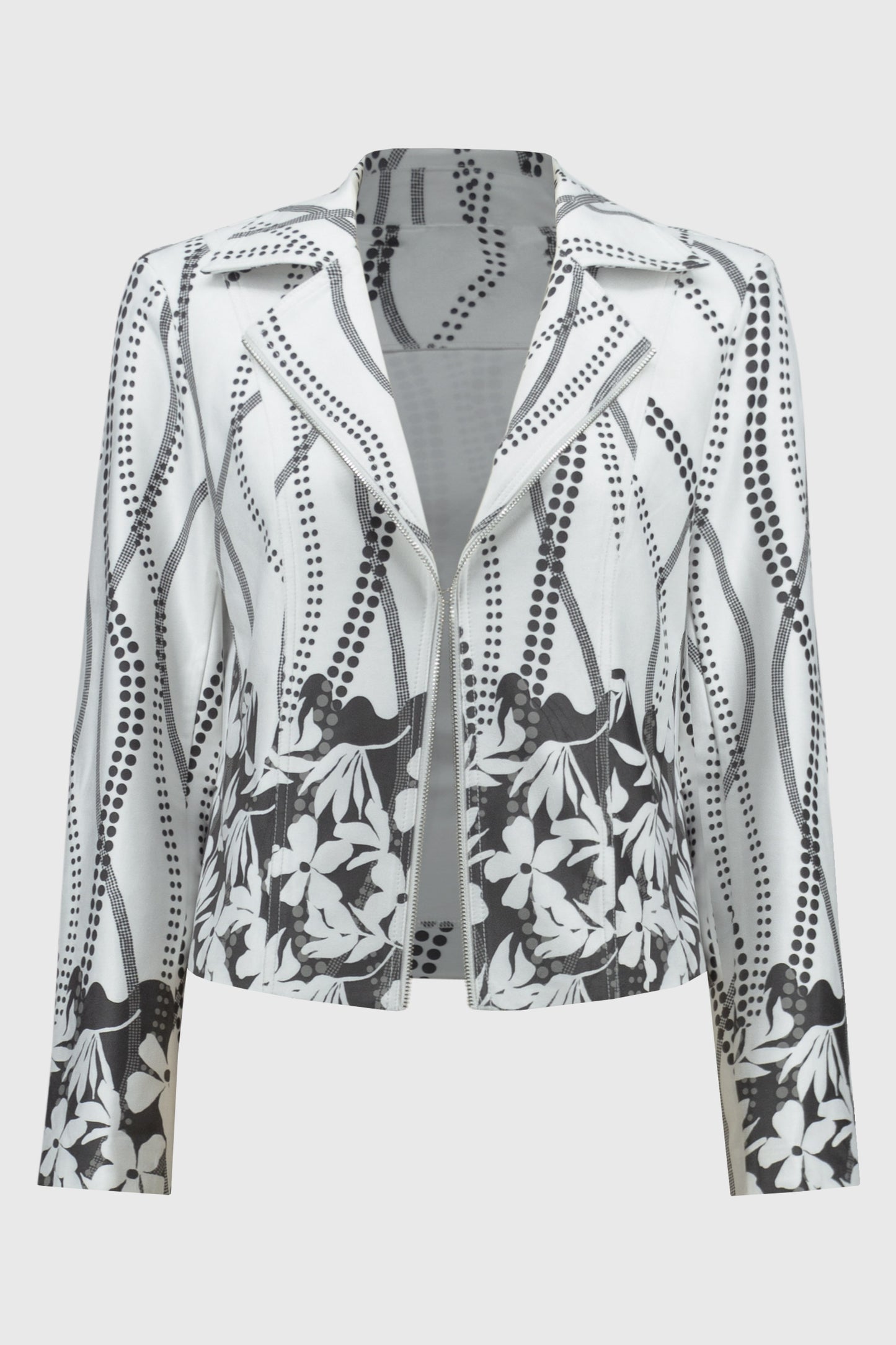 Faux Suede Floral Print Jacket