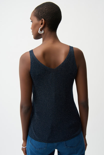 Metallic Knitted Camisole with Rhinestones