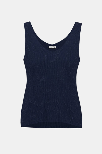 Metallic Knitted Camisole with Rhinestones