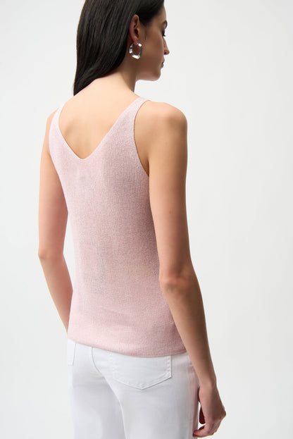 Metallic Knitted Camisole with Rhinestones