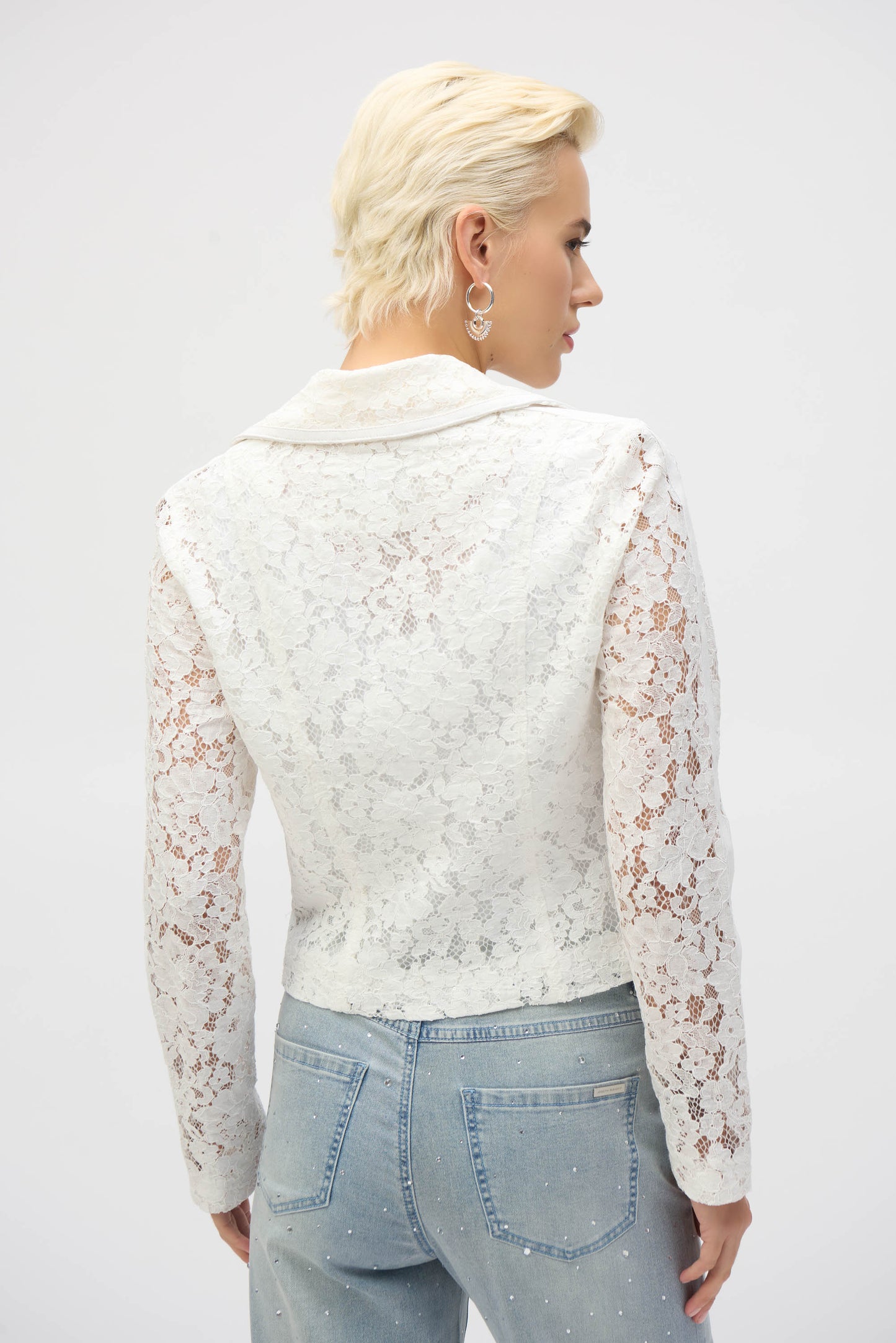 Lace Fitted Moto Jacket