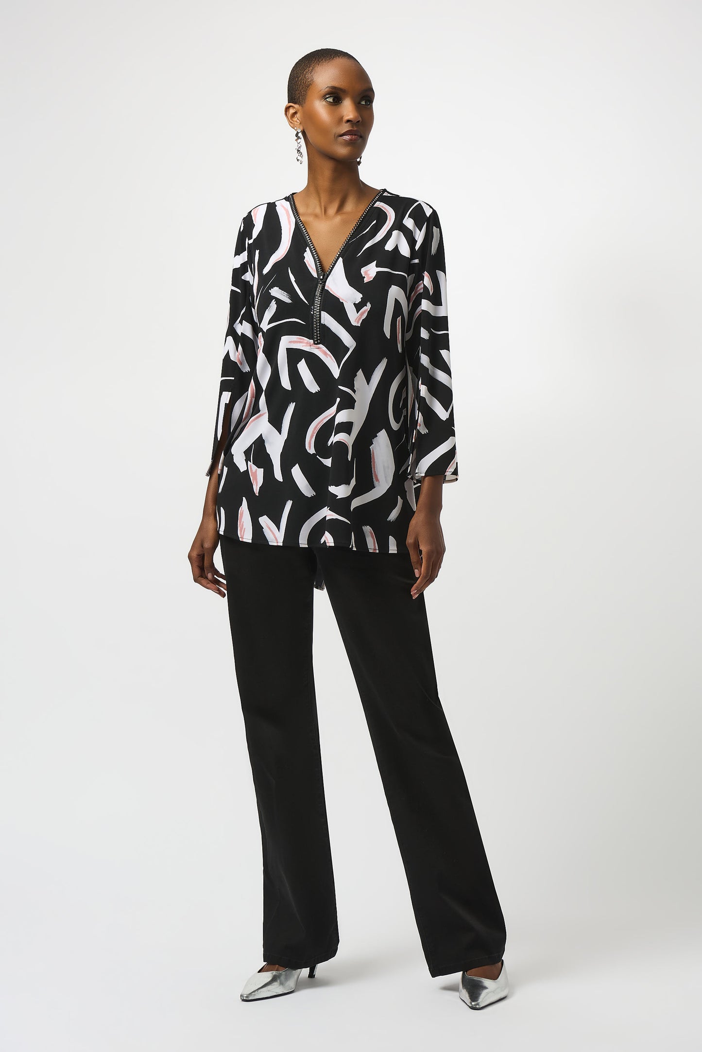 Silky Knit Printed Fit And Flare Tunic