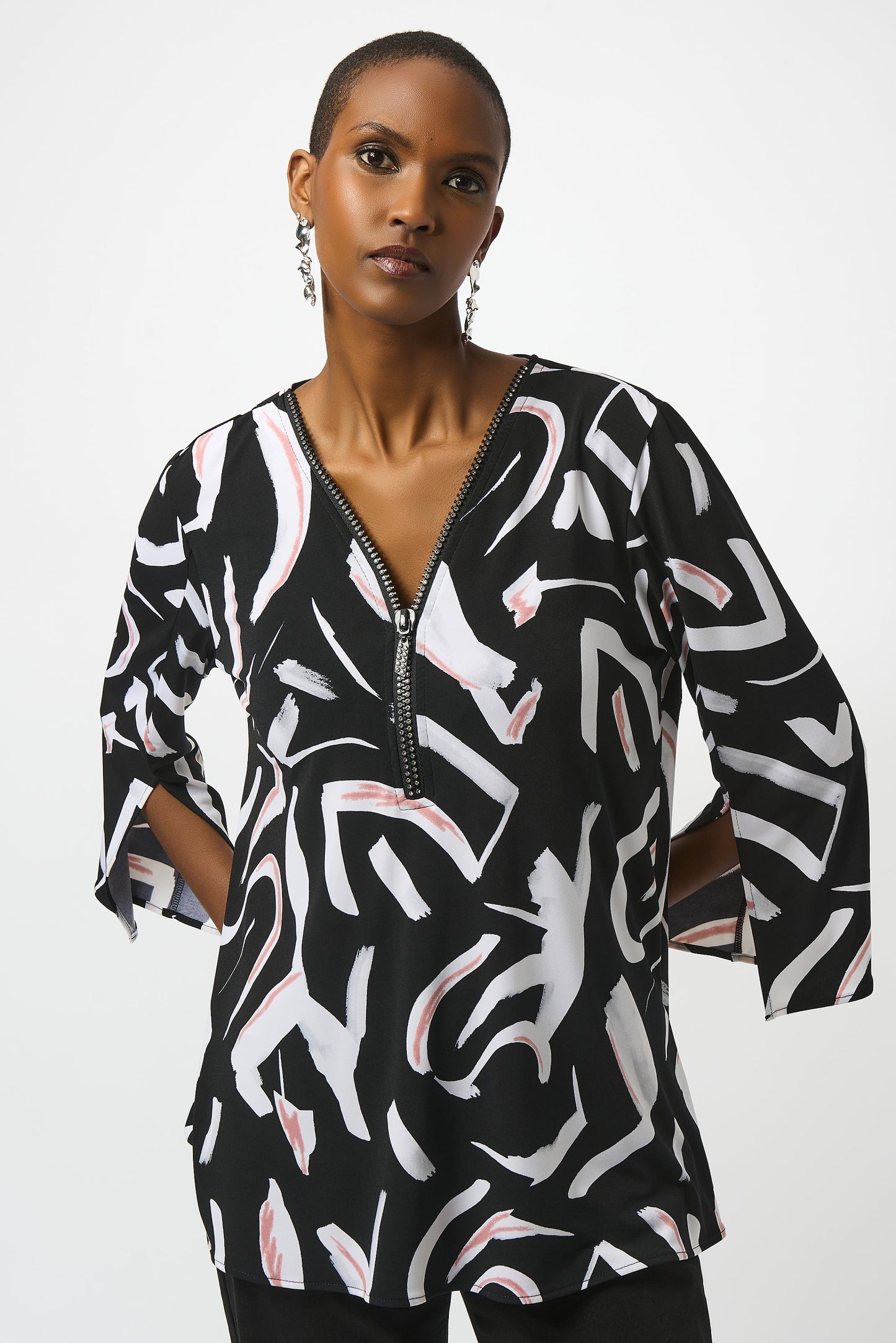 Silky Knit Printed Fit And Flare Tunic