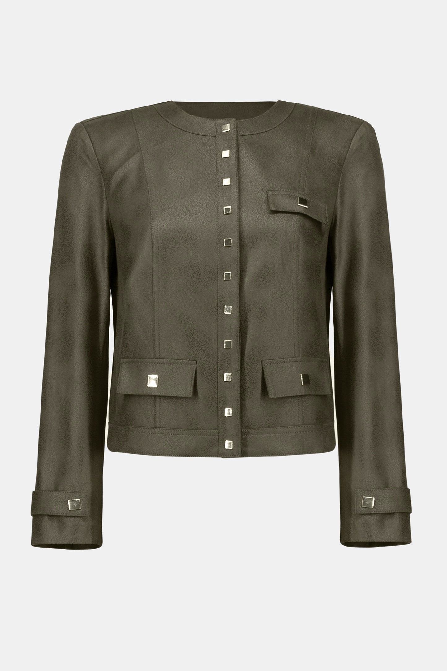 Foiled Faux Suede Fitted Jacket
