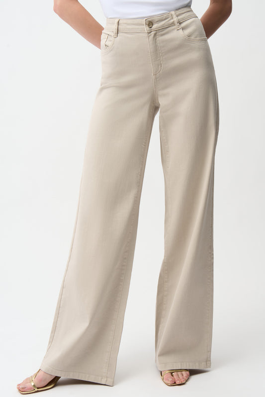 Goldie Classic Wide-Leg Stretch Denim Jeans