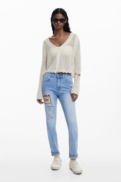Slim Jeans with Patches