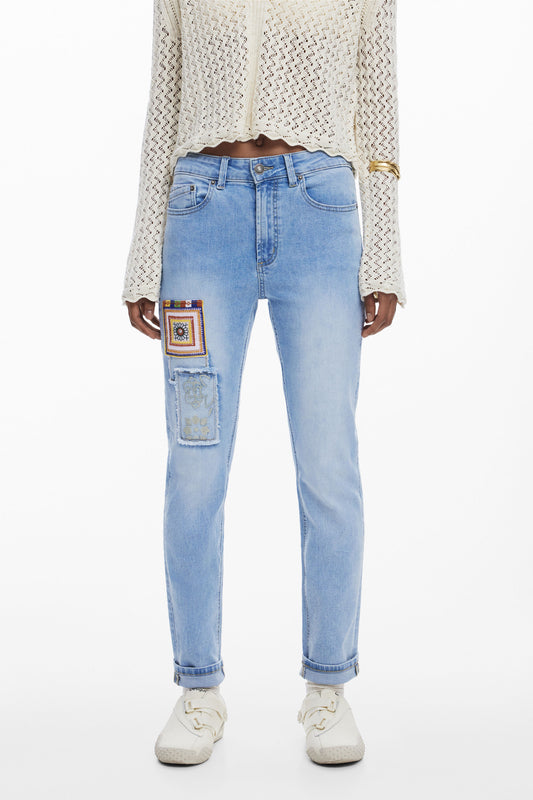 Slim Jeans with Patches