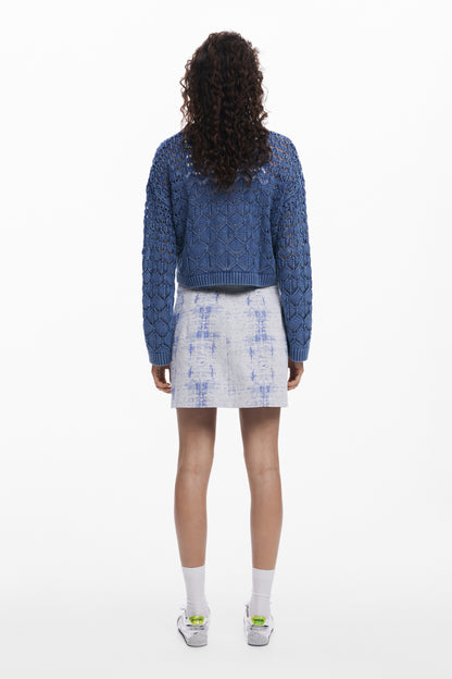 Cropped Openwork Sweater