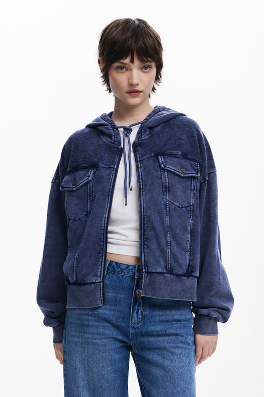 Denim Print Sweater