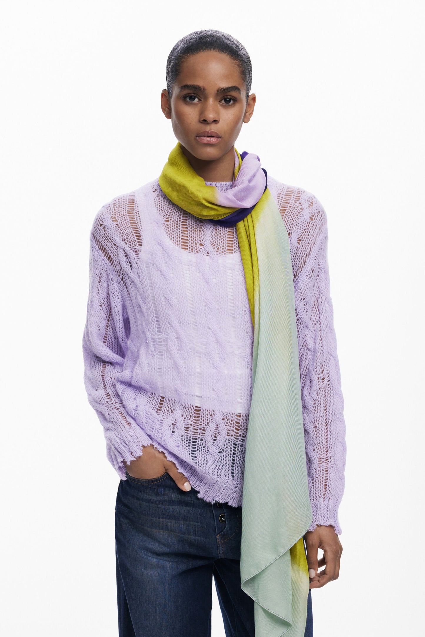 Rectangular Striped Scarf