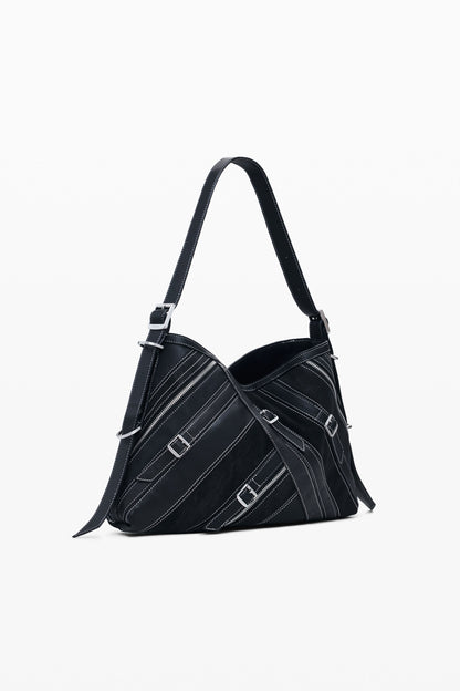 Medium Faux Leather Bag With Buckles