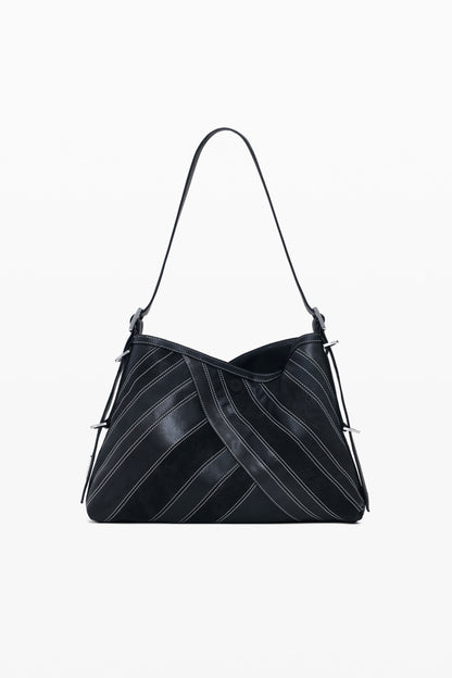 Medium Faux Leather Bag With Buckles