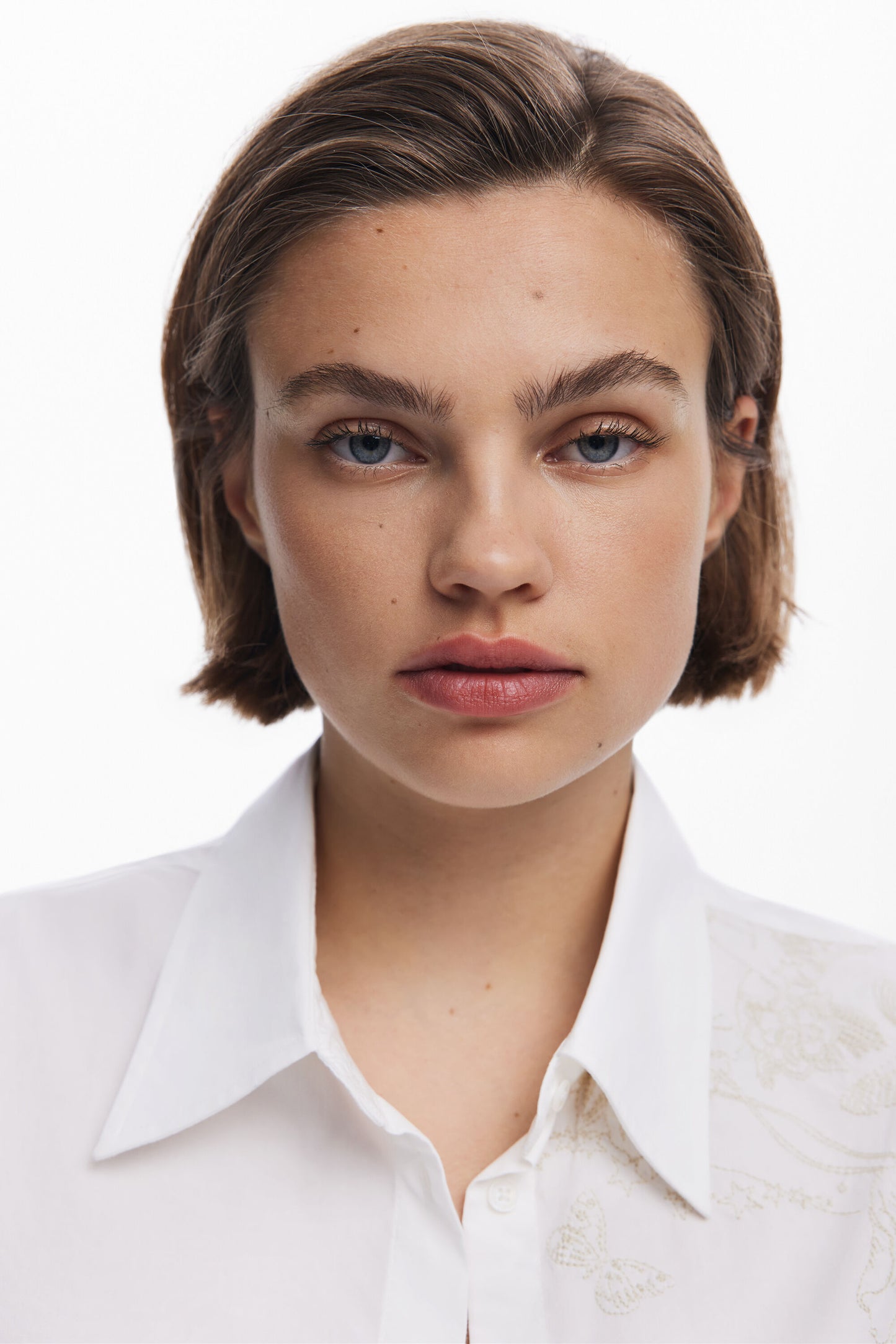 White Shirt with Embroidery
